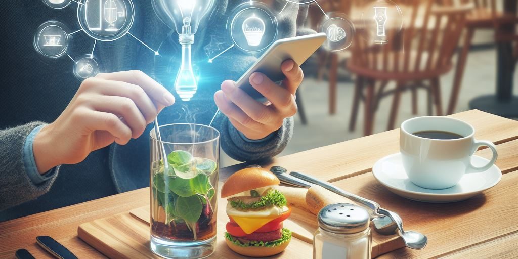 Projet foodXPTools, Évaluation des perceptions et appréciation par un consommateur au cours d’un repas à l’aide d’une application smartphone adaptée © dall-e Projet foodXPTools, Évaluation des perceptions et appréciation par un consommateur au cours d’un repas à l’aide d’une application smartphone adaptée © dall-e