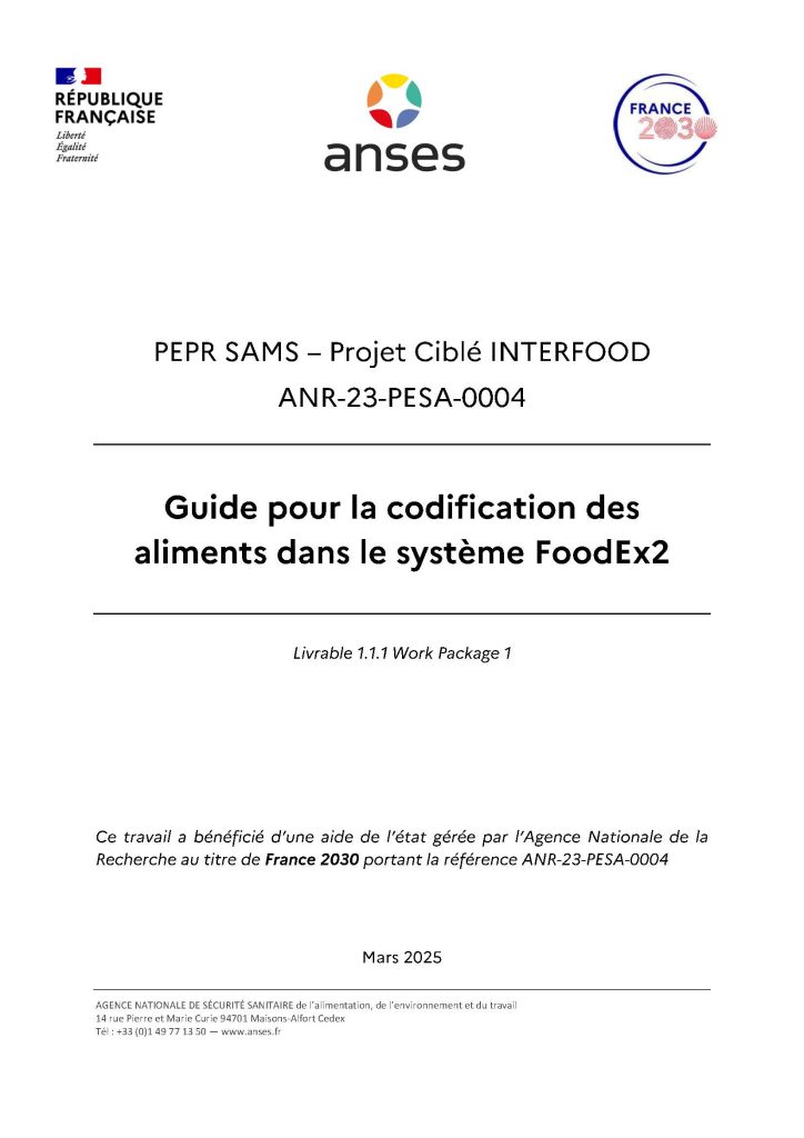 The INTERFOOD project, in association with Anses, has published the “Guide to food coding in the FoodEx2 system”.