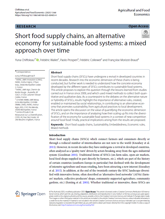 Chiffoleau et al. 2025 Short food supply chains
